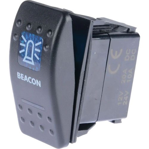 Drivetech 4x4 Rocker Beacon Switch On Off SPST 12 or 24V Blue Illumination